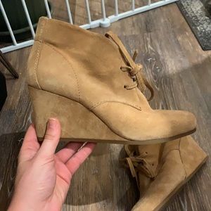 Gianni Bini suede wedge booties